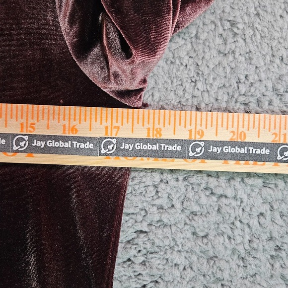 Lauren Ralph Lauren Tunic Top Blouse Womens Small Velvet Gold Button Purple - S - Picture 8 of 12